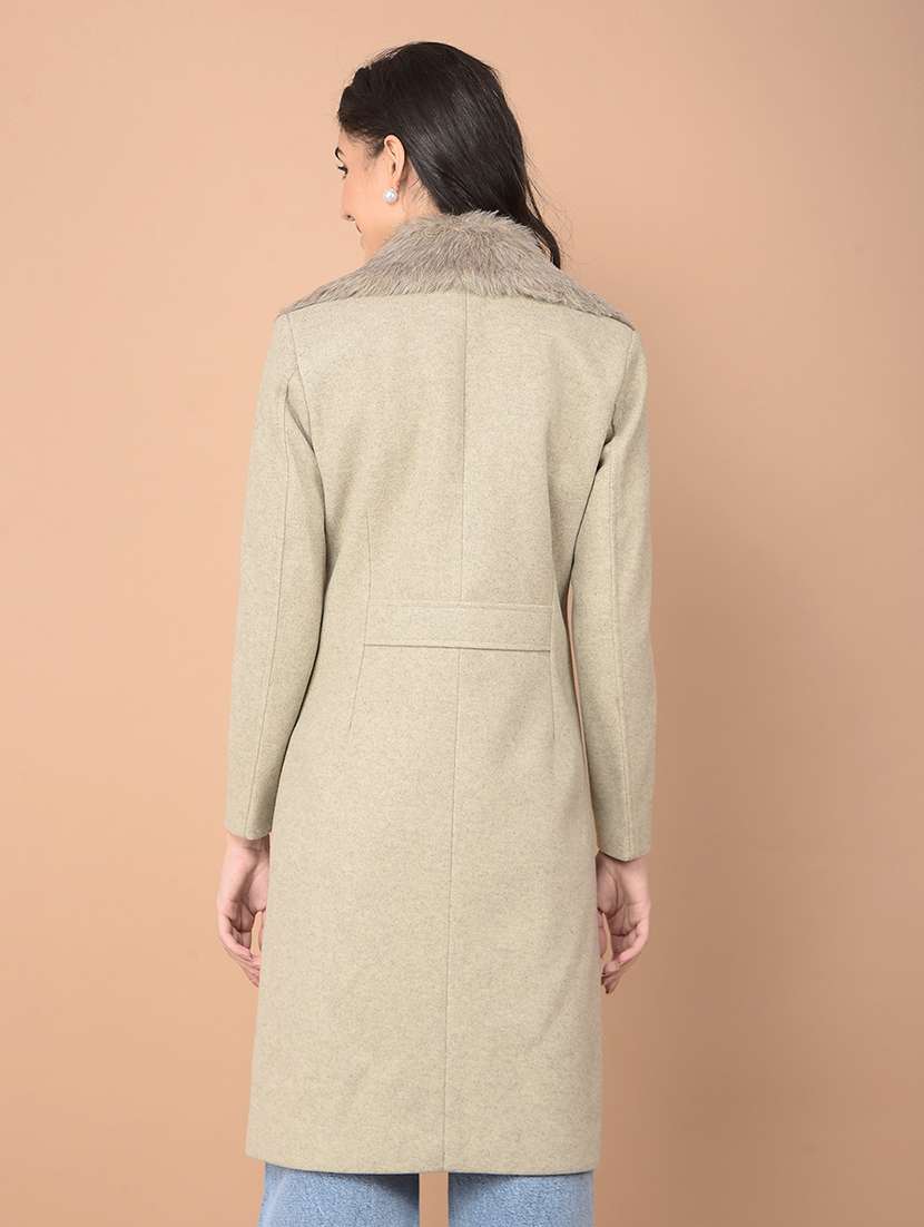 women solid long sleeve trench coat - 21713435 -  Standard Image - 2
