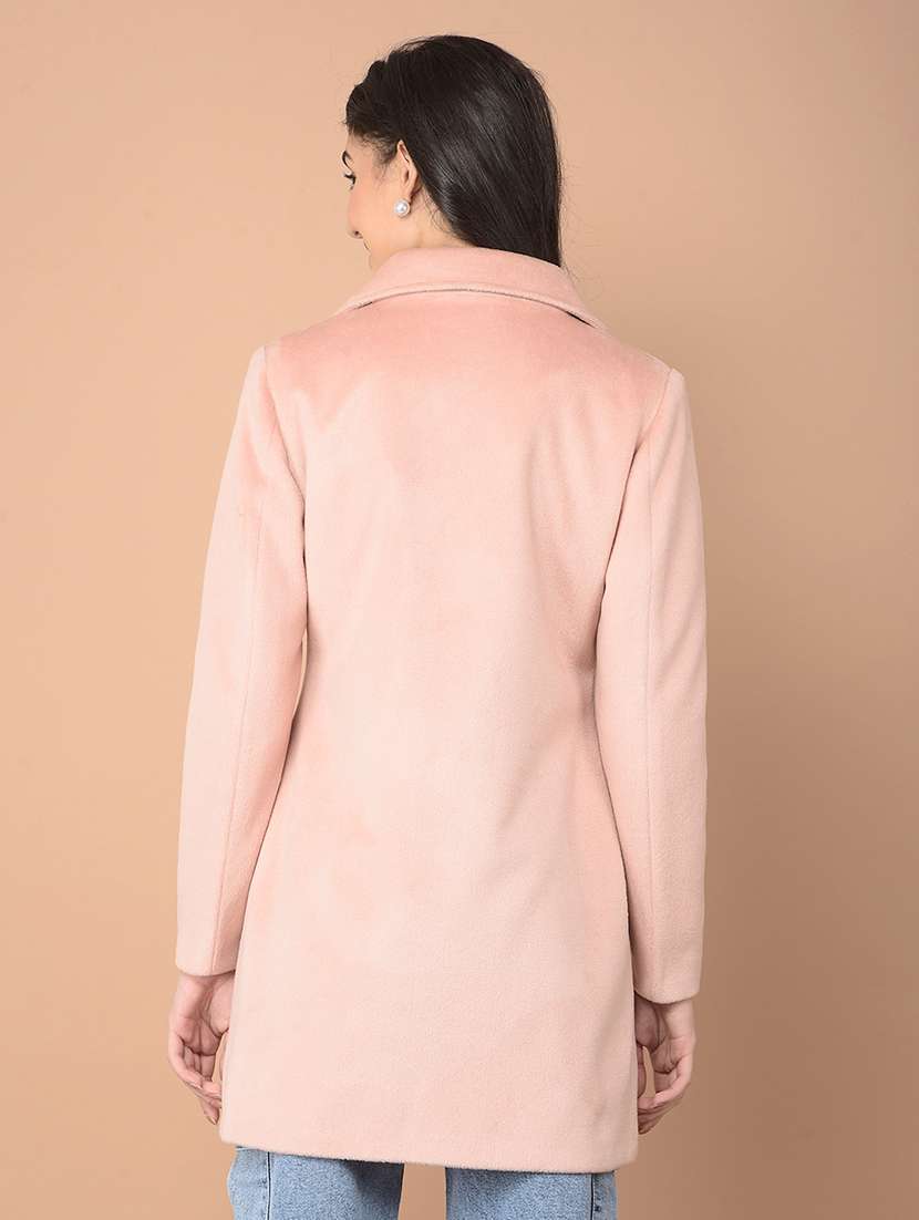 women solid long sleeve trench coat - 21713442 -  Standard Image - 2
