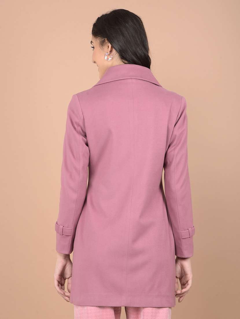 women solid long sleeve trench coat  - 21713446 -  Standard Image - 2