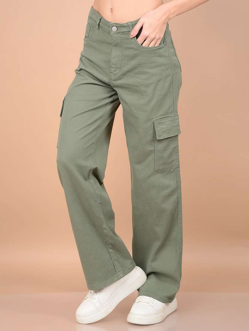 women solid mid rise cargo - 21713451 -  Standard Image - 2