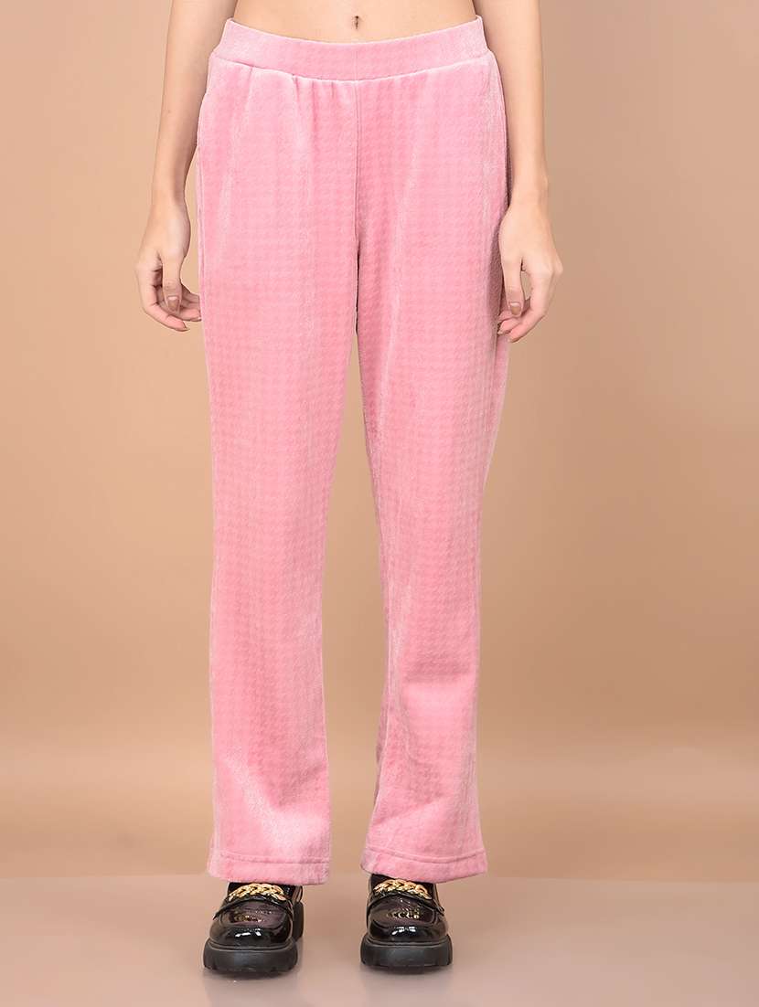 women solid mid rise pajama