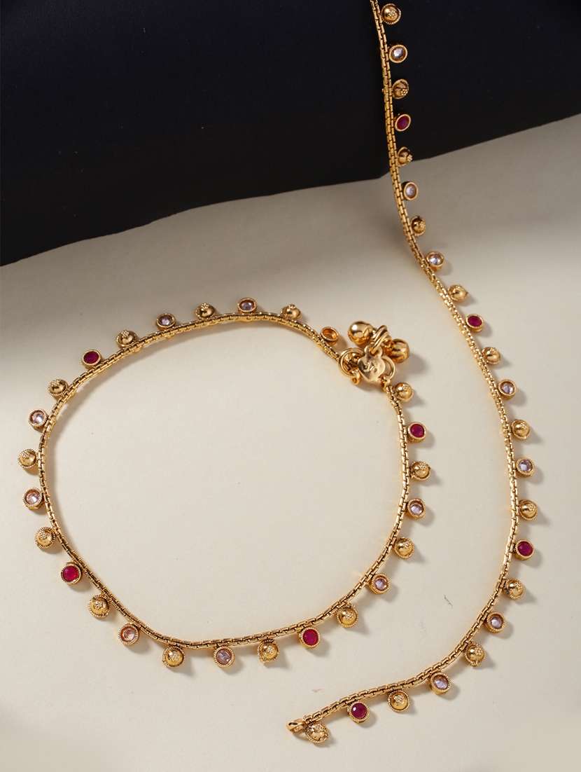 women gold plated anklet ( pack of 2)