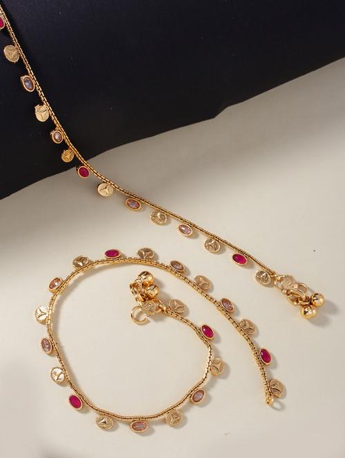 women gold plated anklet ( pack of 2) - 21713691 -  Standard Image - 0