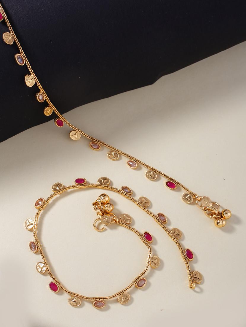 women gold plated anklet ( pack of 2) - 21713691 -  Zoom Image - 0