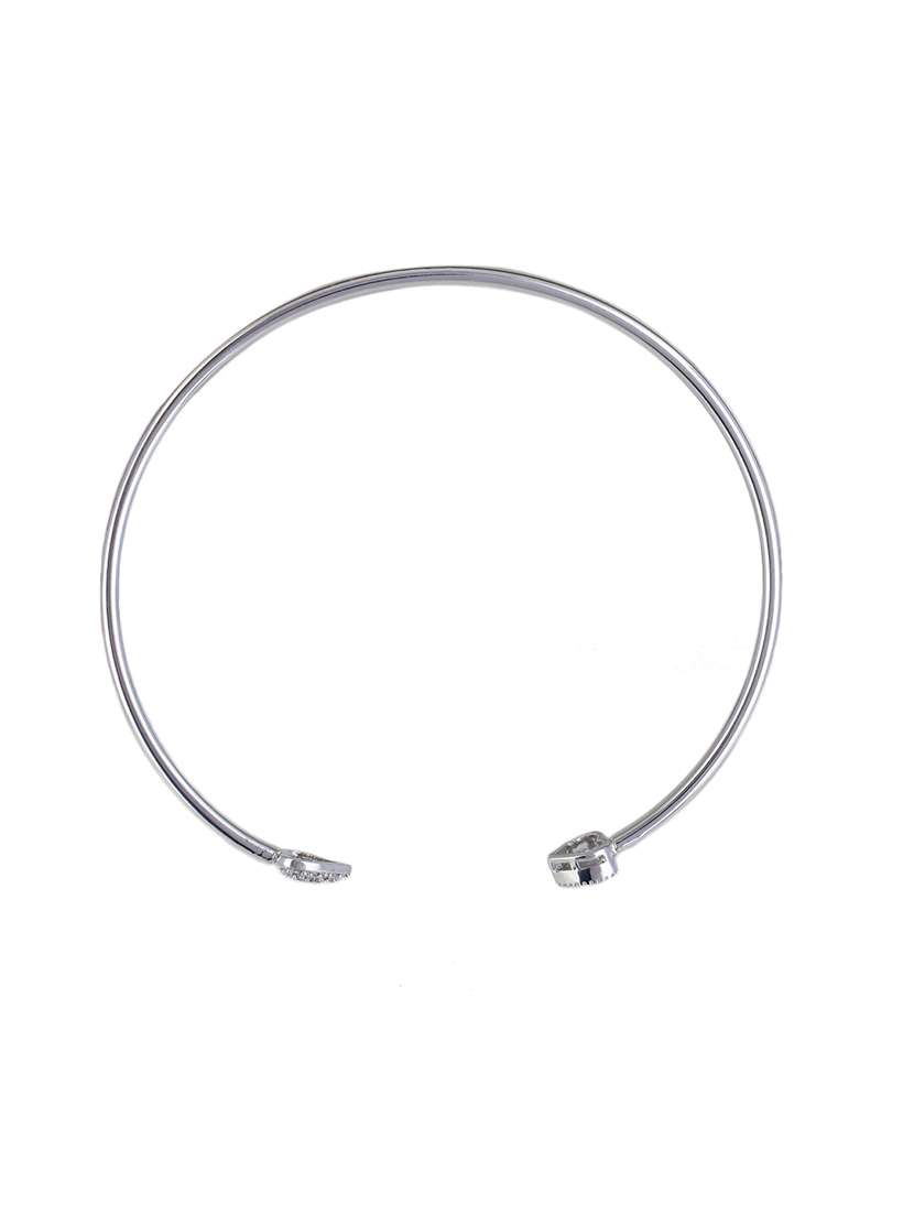 silver toned heart detail bangle bracelet - 21713711 -  Standard Image - 2