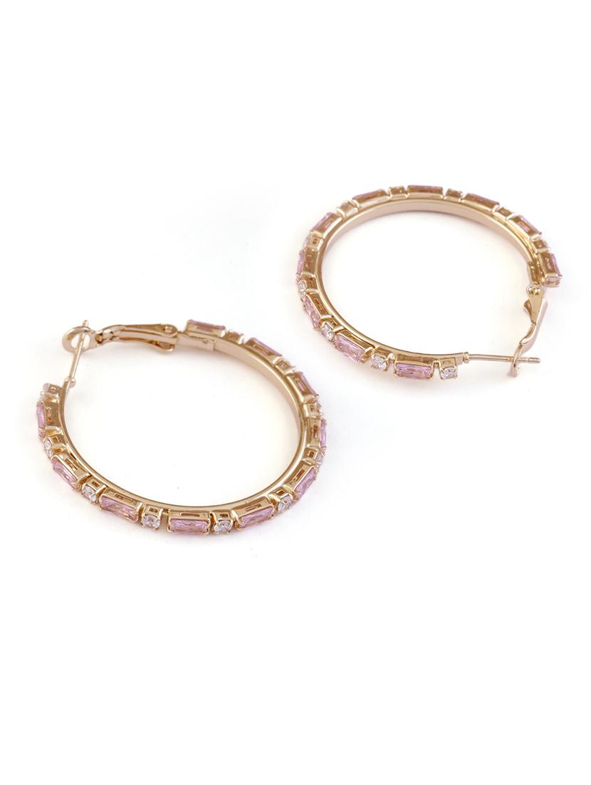 stone studded hoop earrings jewellery - 21713716 - Standard Image - 2