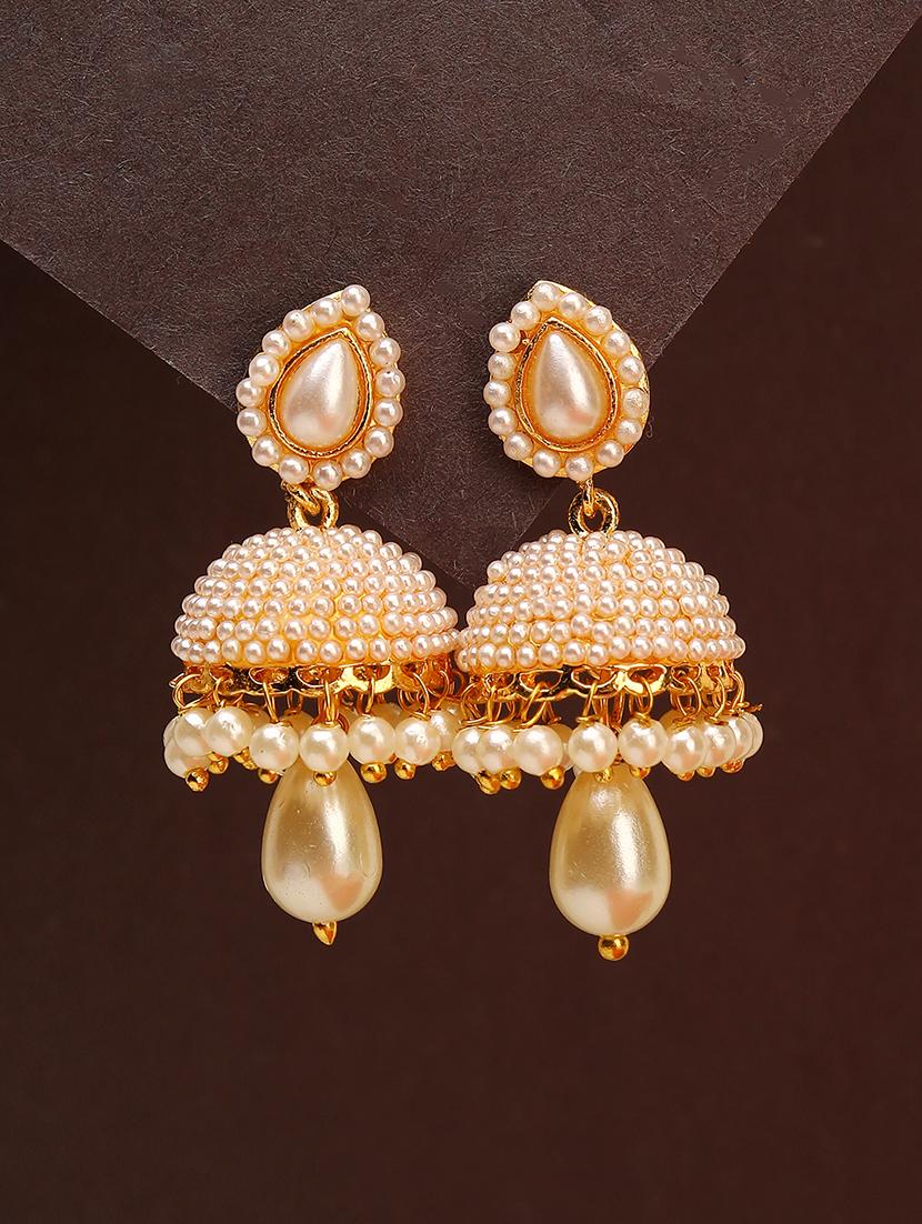 women gold plated pearl jhumka  - 21713724 -  Zoom Image - 0