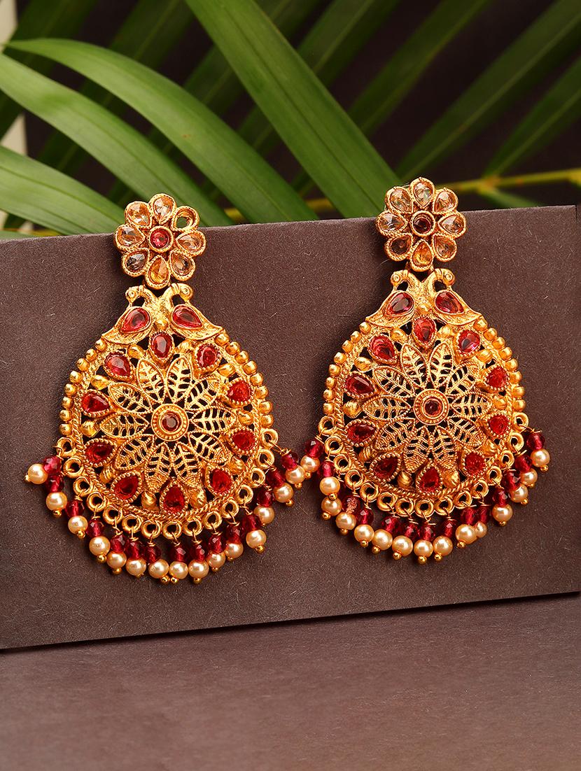 women gold plated drop earring - 21713727 - Zoom Image - 0