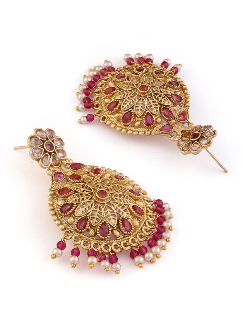 women gold plated drop earring - 21713727 - Standard Image - 2