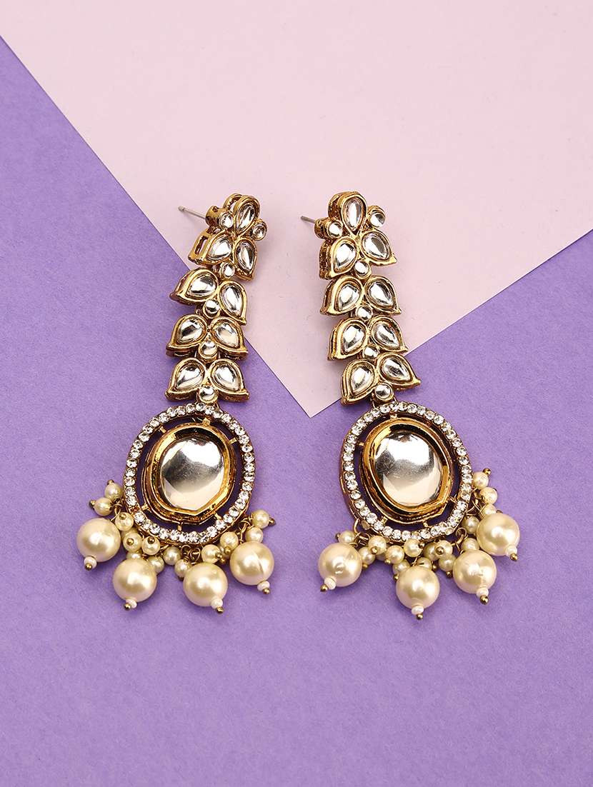 women gold plated drop earring 
