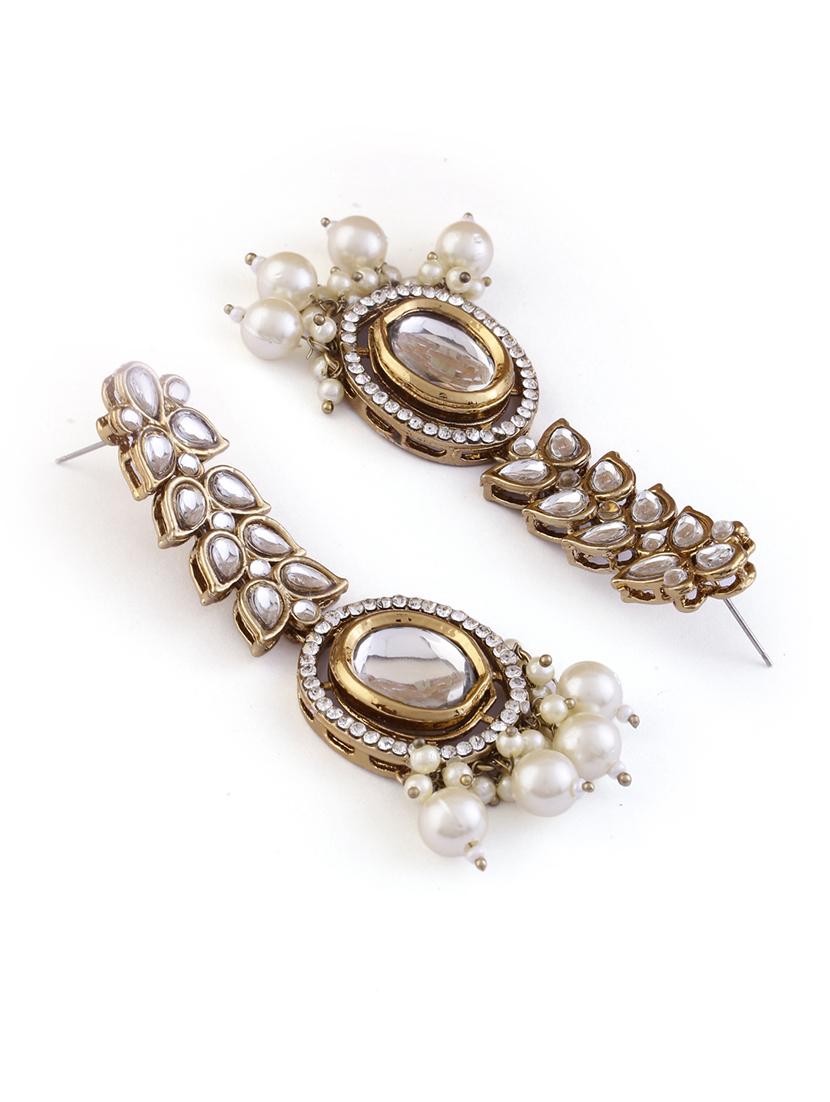 women gold plated drop earring - 21713738 - Standard Image - 2