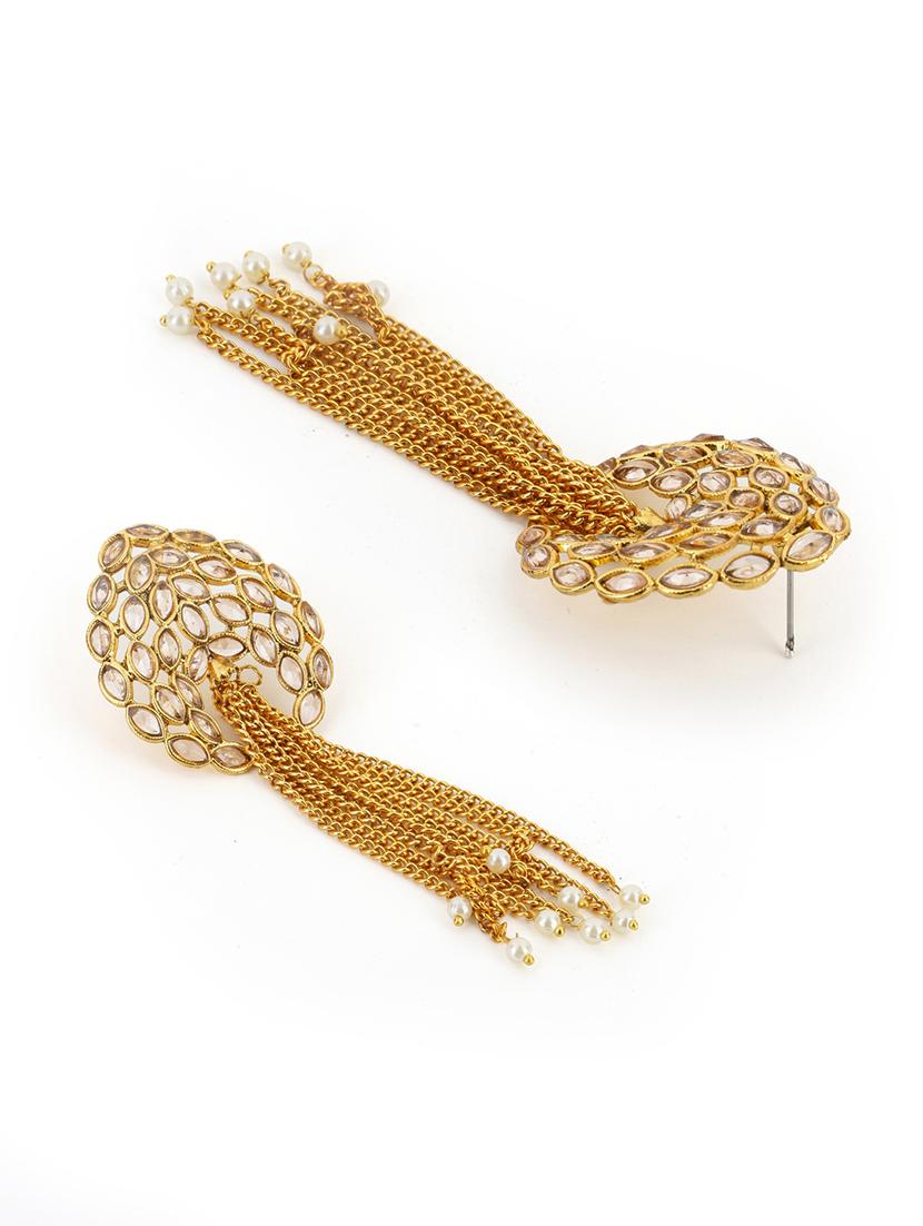 women gold plated drop earring - 21713741 - Standard Image - 2