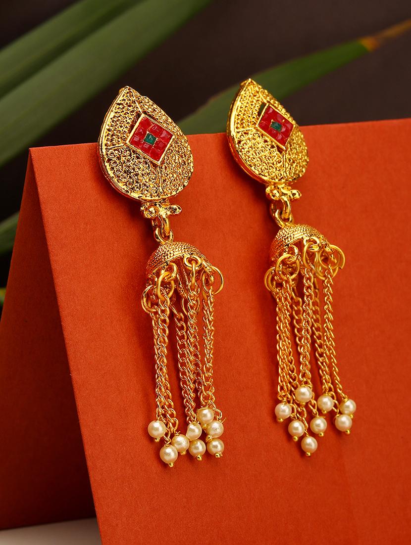 women gold plated drop earring - 21713743 - Zoom Image - 0