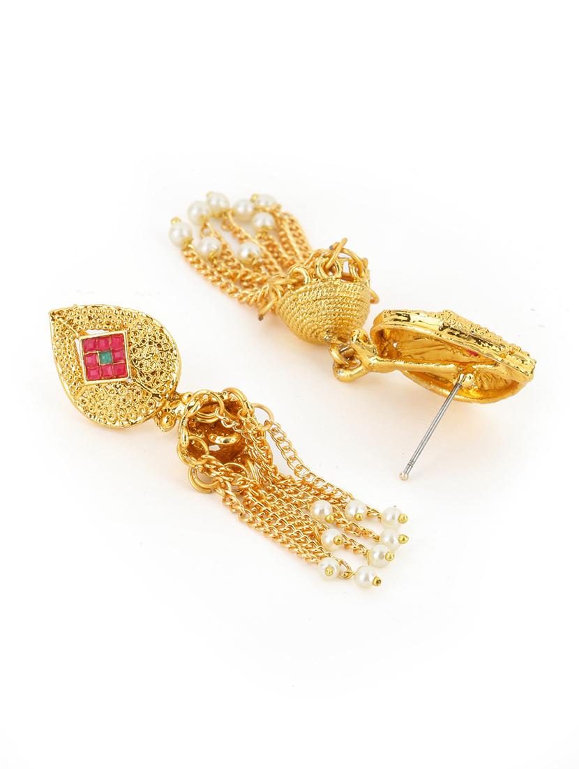 women gold plated drop earring - 21713743 - Standard Image - 2