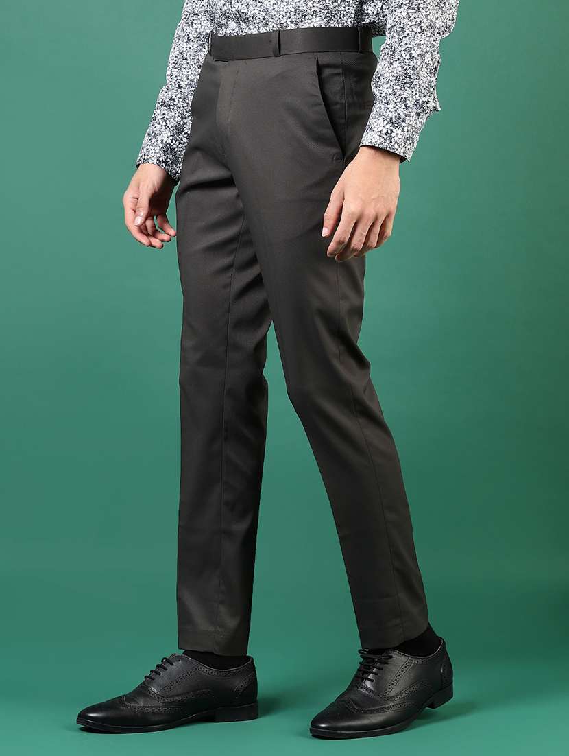 men solid mid rise flat front formal trouser - 21713884 -  Standard Image - 2