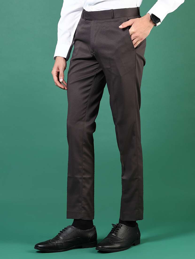 men solid mid rise flat front formal trouser - 21713885 -  Standard Image - 2