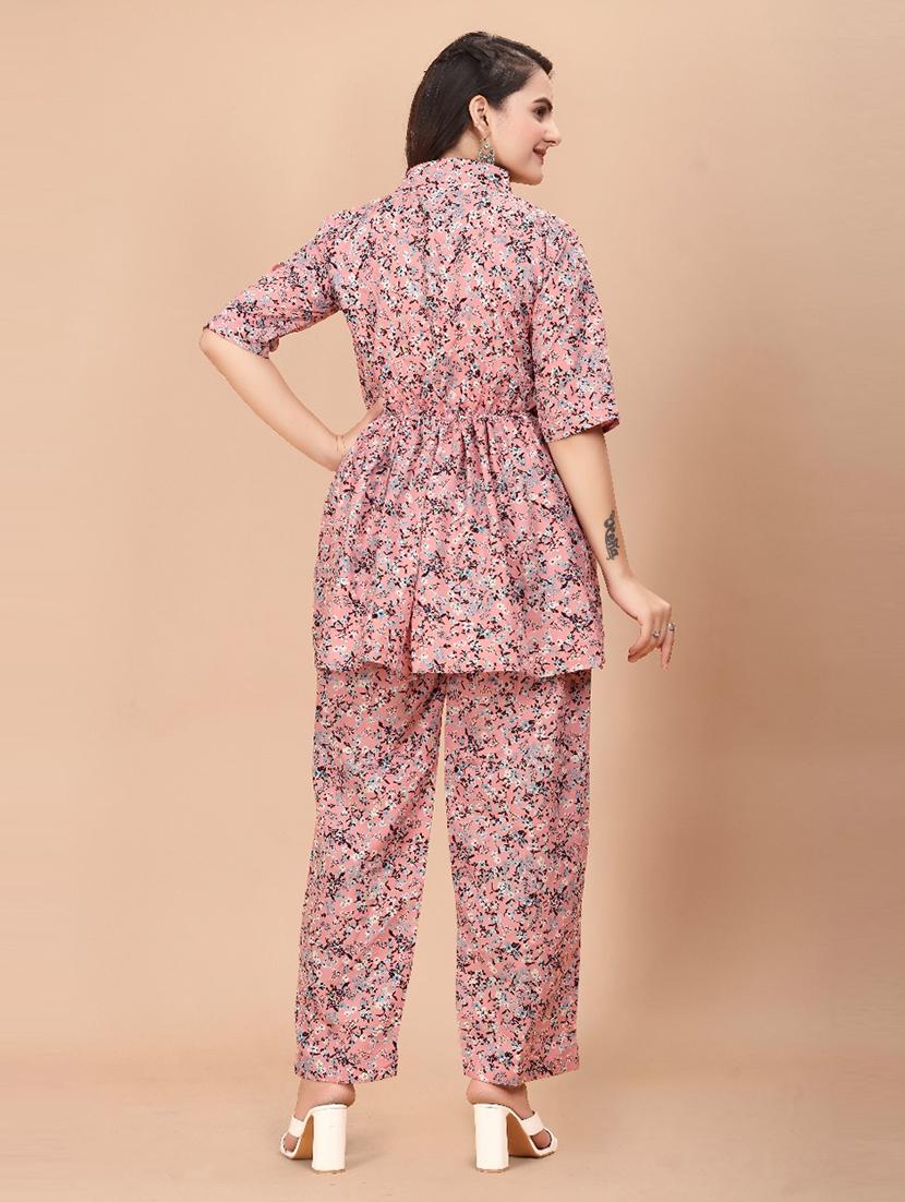 women floral printed shirt collar neck co-ord sets - 21714068 - Standard Image - 2