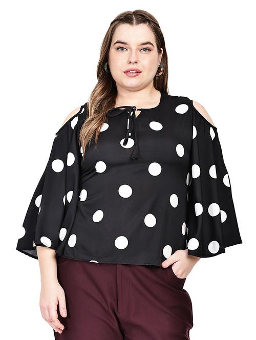 women plus size polka doted flared sleeves top - 21714081 - Standard Image - 0
