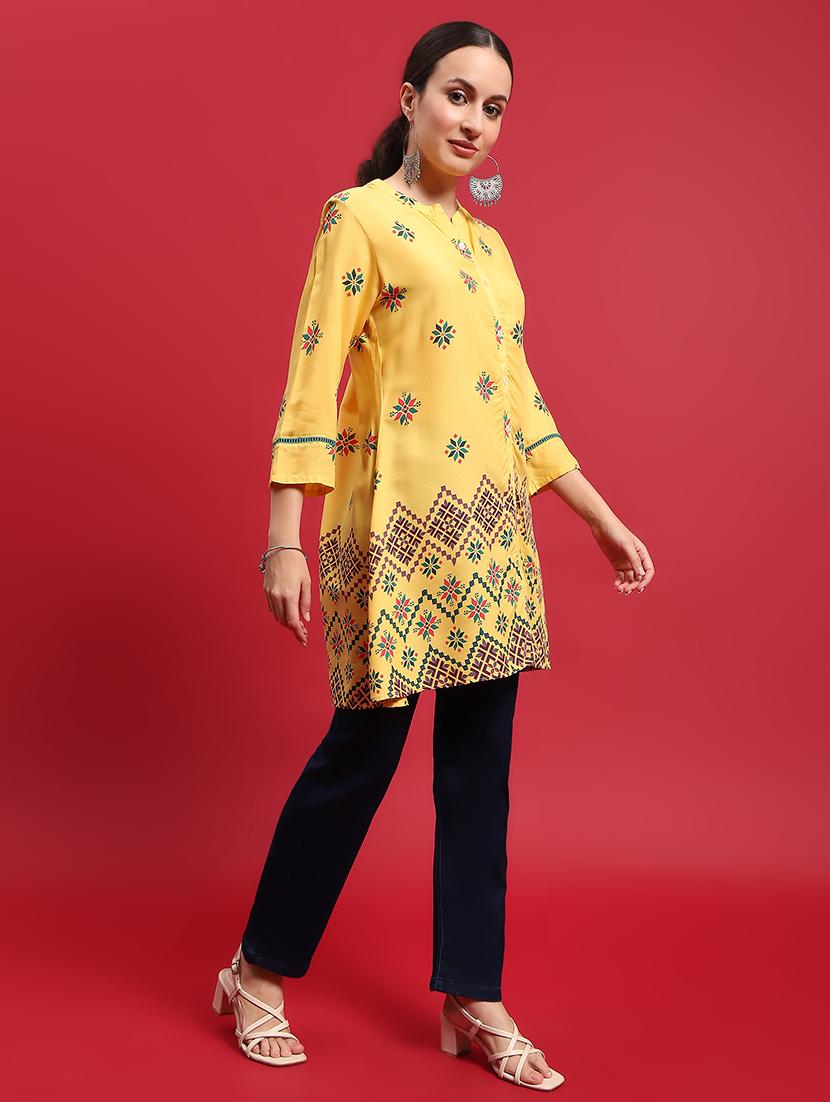 women printed straight kurti - 21714323 - Standard Image - 2