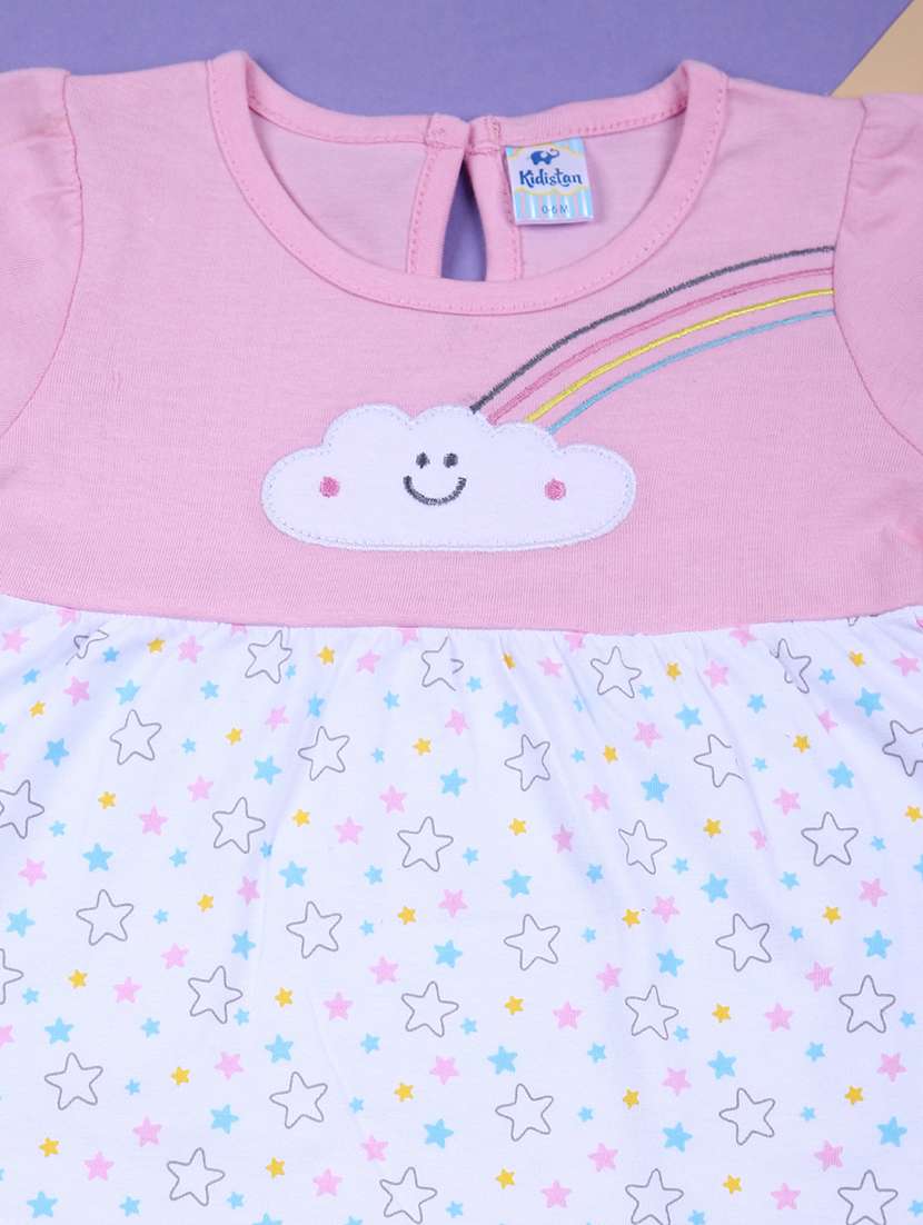 girls round neck printed frock - 21715395 - Standard Image - 2