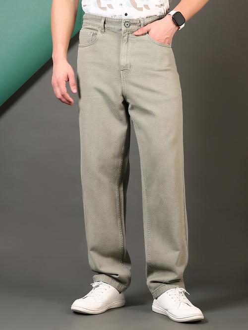 men solid mid rise baggy jean - 21715424 -  Standard Image - 0