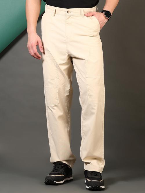 men solid mid rise casual chinos - 21715432 -  Standard Image - 0