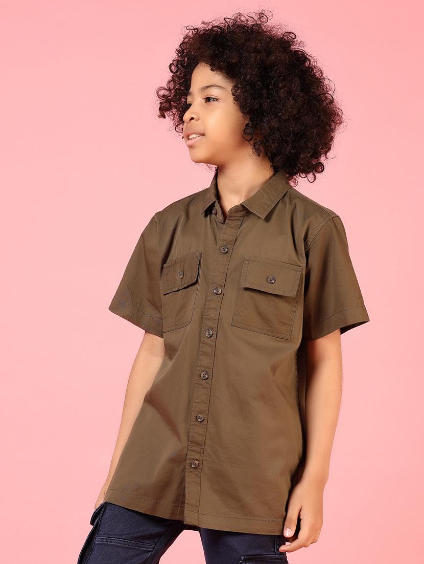 boys solid short sleeve casual shirt - 21715492 - Standard Image - 2