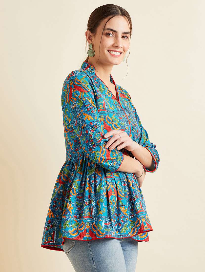 women printed a-line kurti - 21715864 -  Standard Image - 2