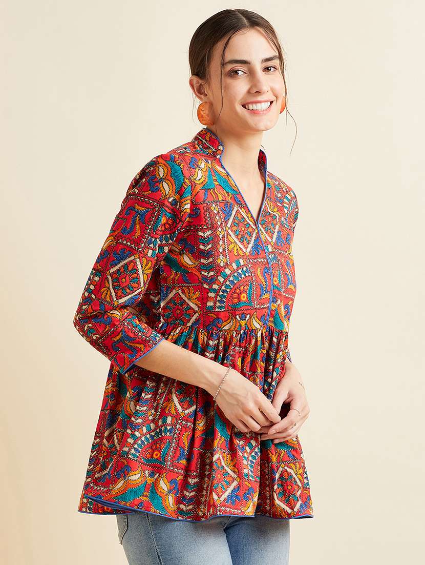 women printed a-line kurti - 21715868 -  Standard Image - 2