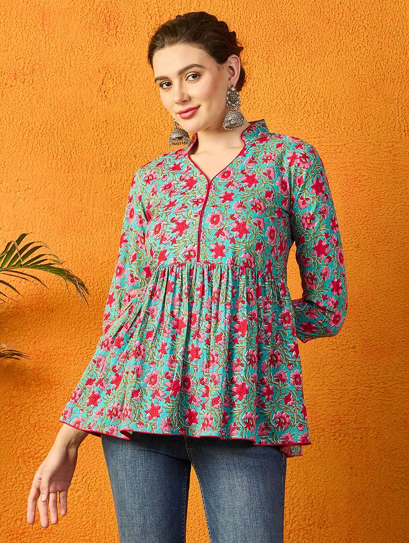 women printed a-line kurti