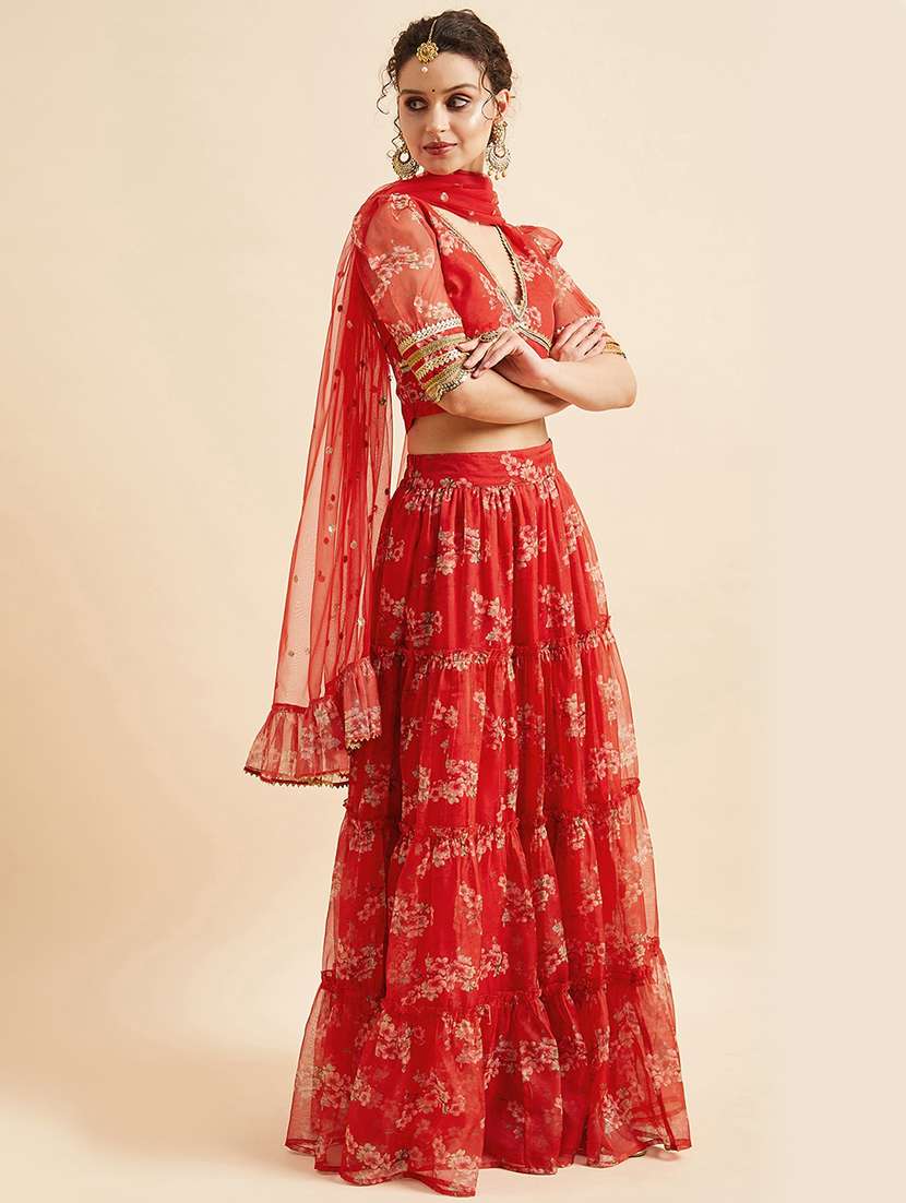 women floral printed stitched lehenga choli with dupatta - 21715871 -  Standard Image - 2