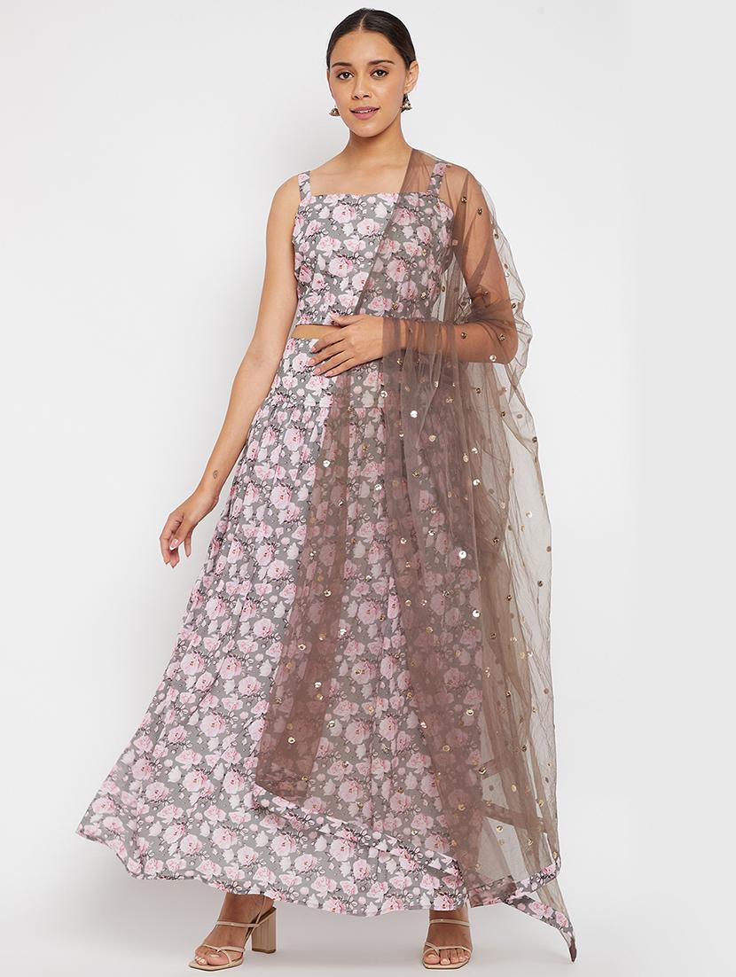 women floral printed stitched lehenga choli with dupatta - 21715874 - Zoom Image - 0