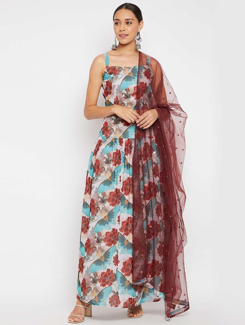 women floral printed stitched lehenga choli with dupatta