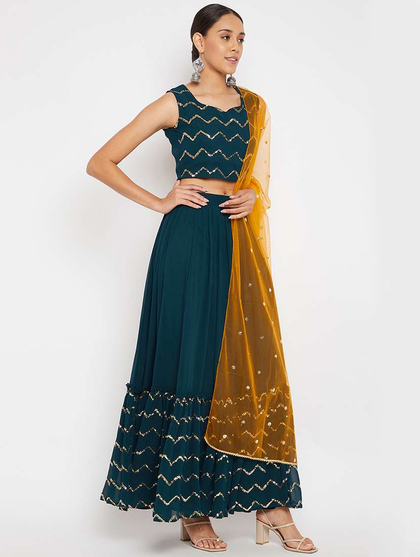 women sequin work stitched lehenga choli with dupatta - 21715877 -  Standard Image - 2