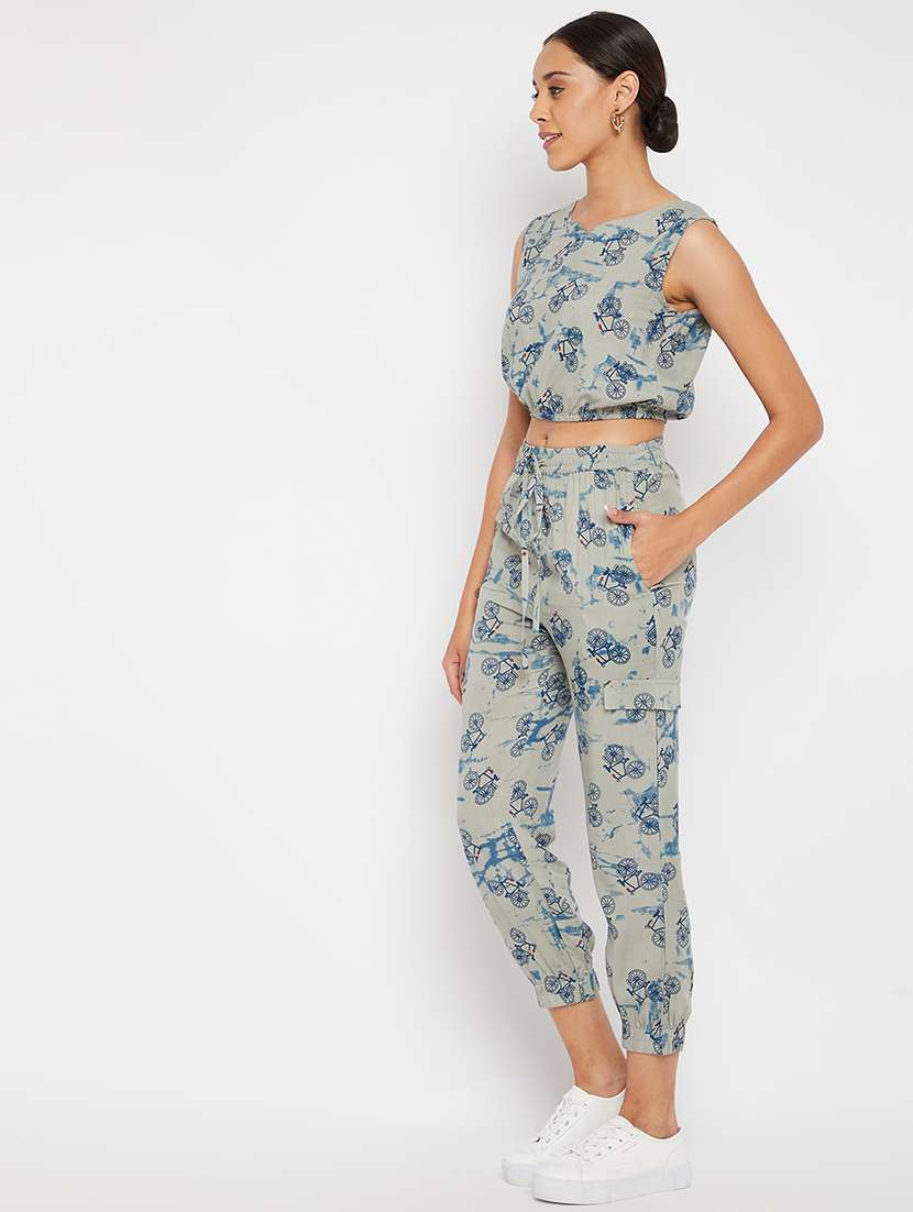 women printed top and trouser co-ord set - 21716031 -  Standard Image - 2