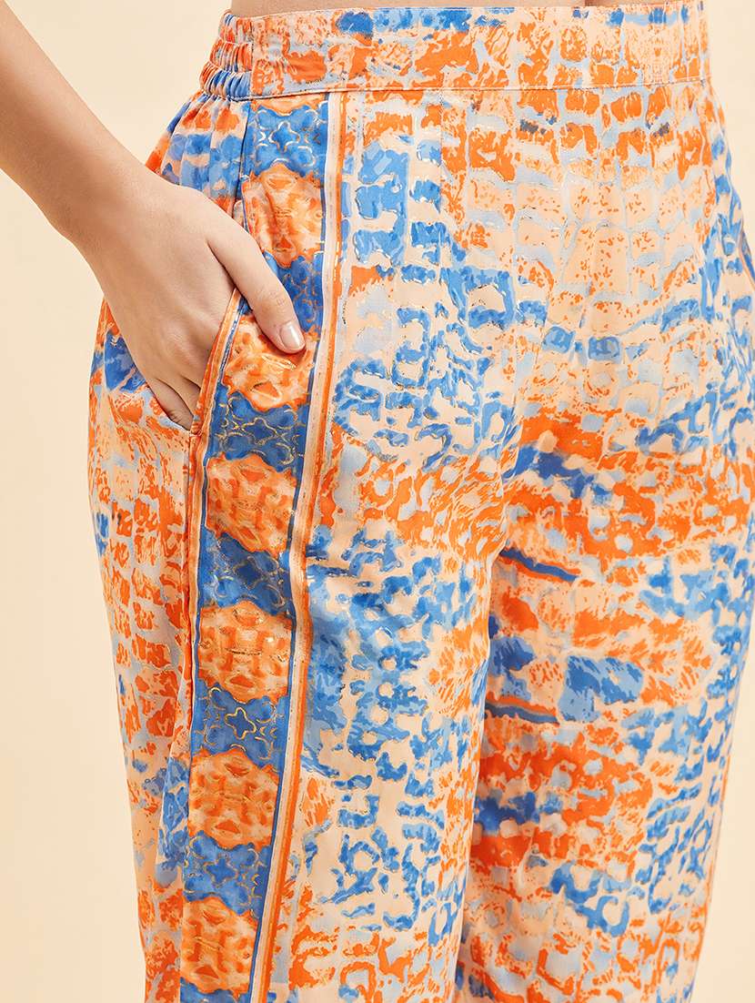 Women Printed Shirt And Trouser Co Ord Set