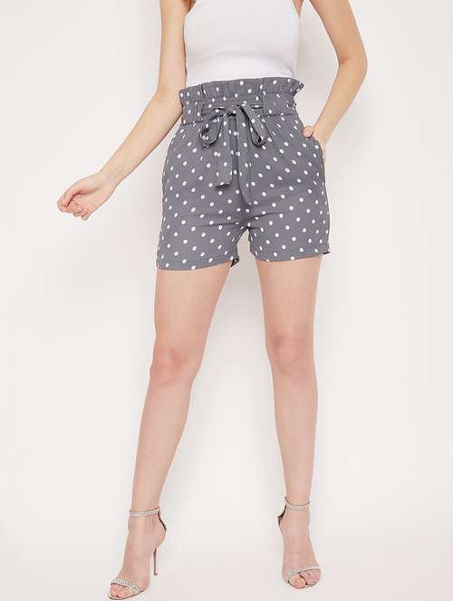 women polka doted high rise regular short - 21716043 - Standard Image - 0