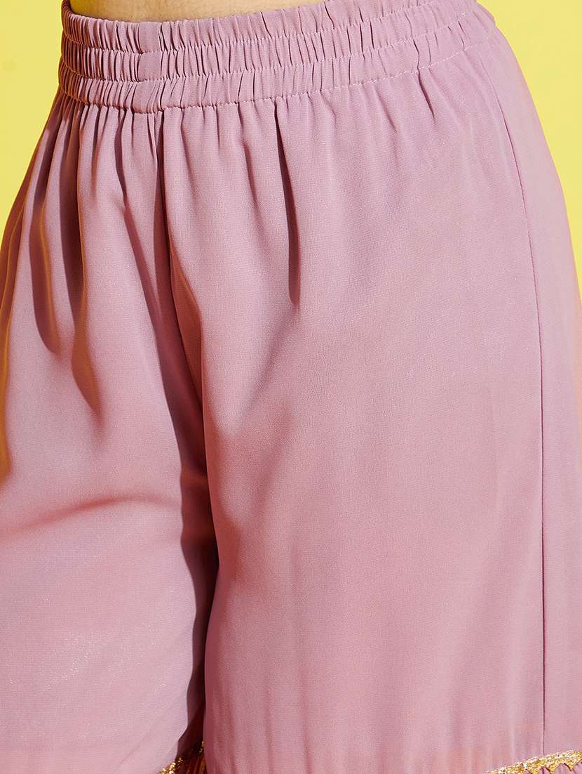 girls embroidered kurta sharara suit set - 21716063 -  Standard Image - 7