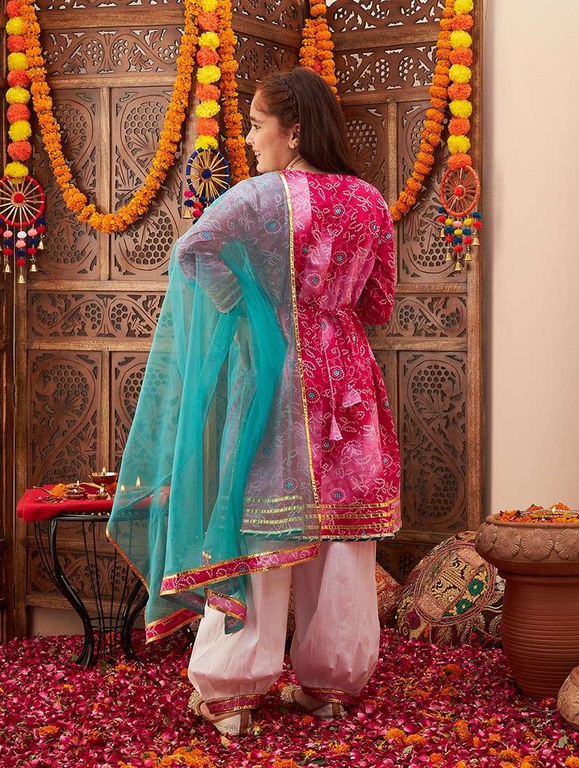 girls printed kurta salwar suit set - 21716127 -  Standard Image - 2