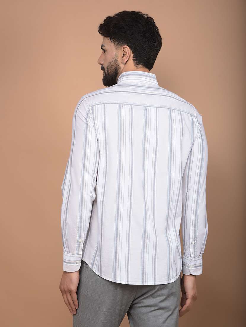 men long sleeves striped casual shirt - 21716220 -  Standard Image - 2