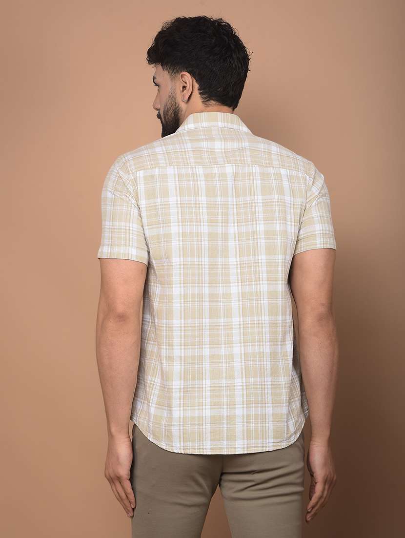 Men Short Sleeves Checkered Casual Shirt - 21716232 -  Standard Image - 2