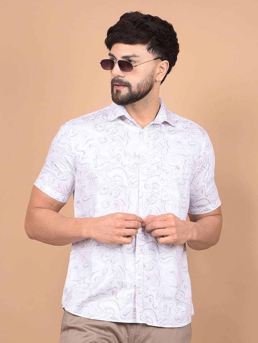 men short sleeves printed casual shirt - 21716236 -  Standard Image - 2