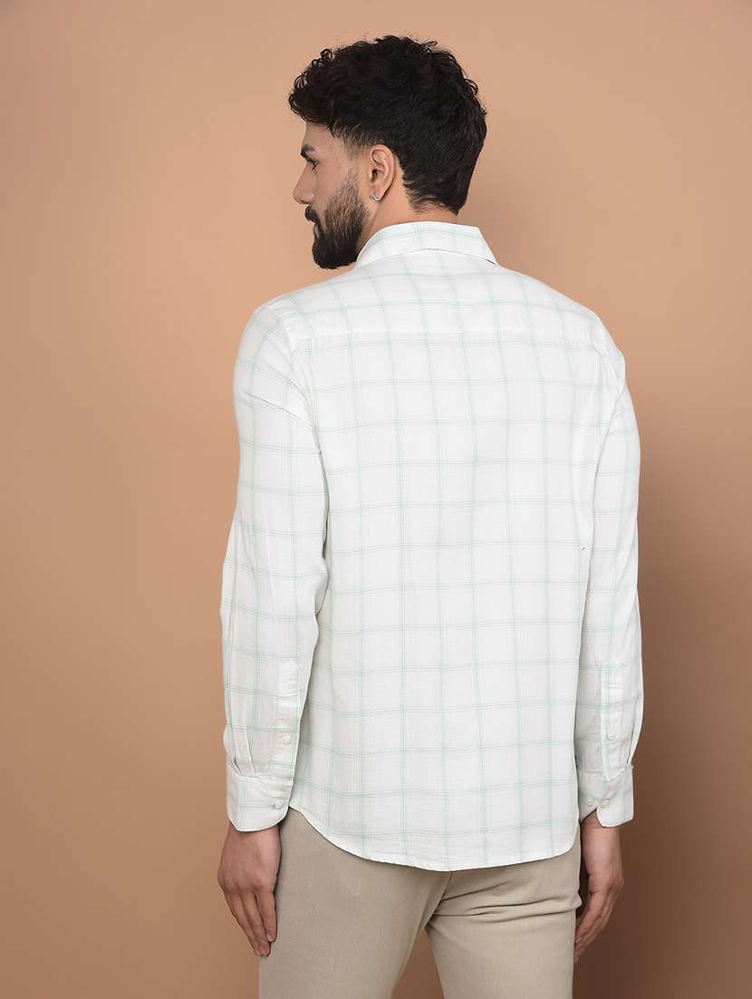 men long sleeves checkered casual shirt - 21716282 -  Standard Image - 2