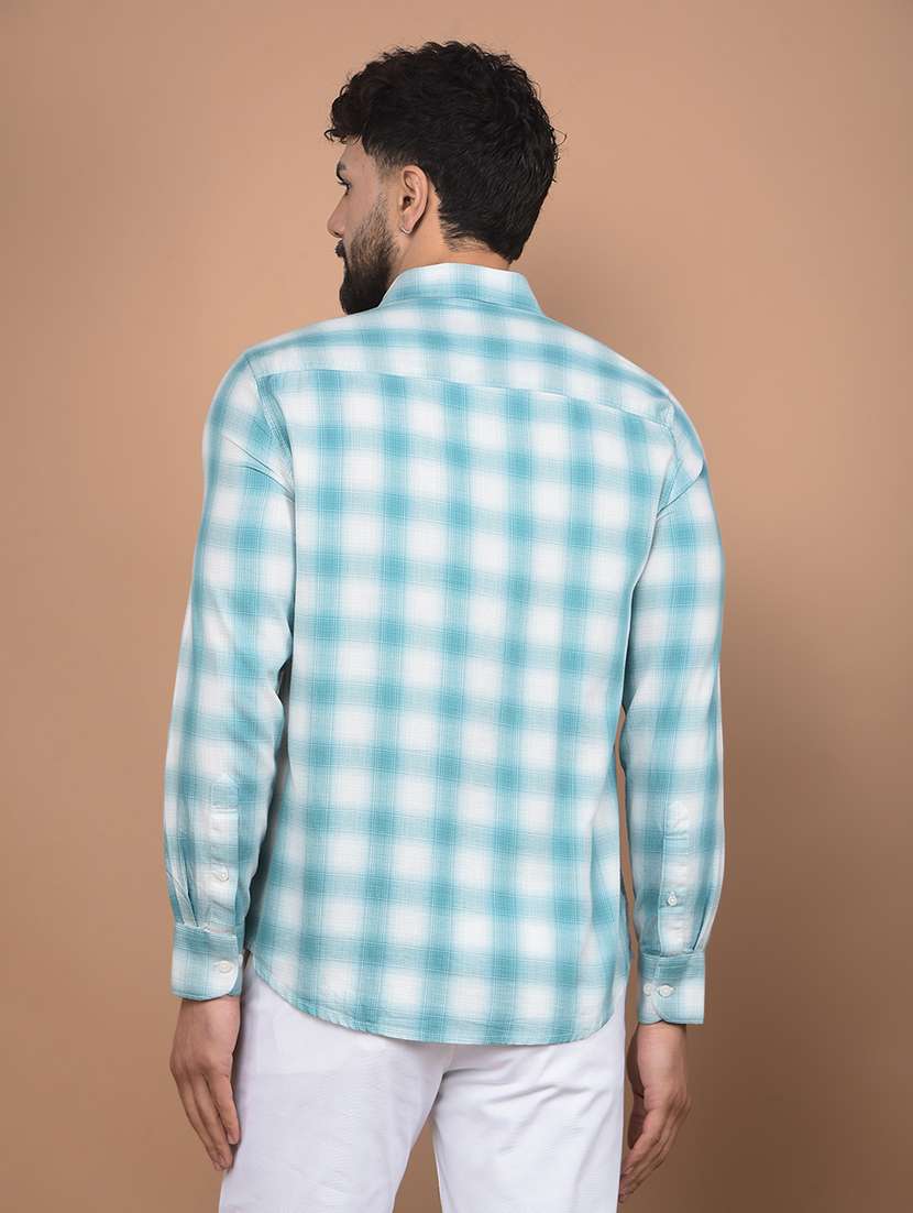 men long sleeves checkered casual shirt - 21716290 -  Standard Image - 2