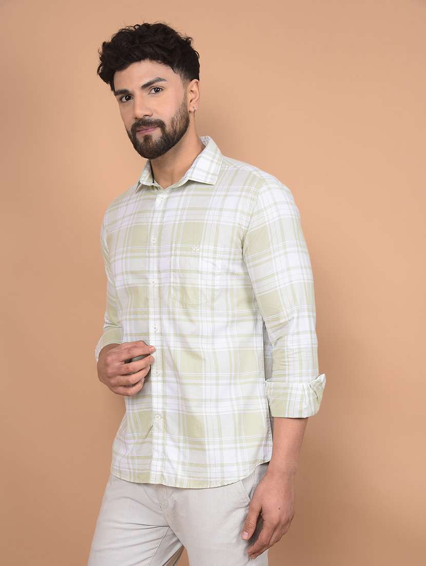 Men Long Sleeves Checkered Casual Shirt - 21716292 -  Standard Image - 2