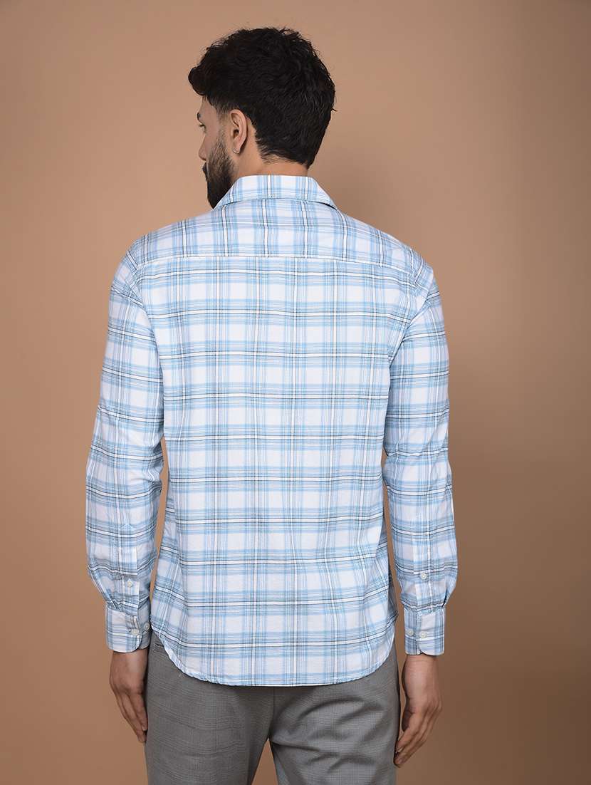 men long sleeves checkered casual shirt - 21716307 -  Standard Image - 2