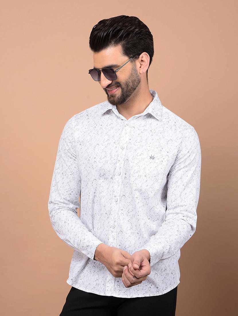 men long sleeves printed casual shirt - 21716309 -  Zoom Image - 0