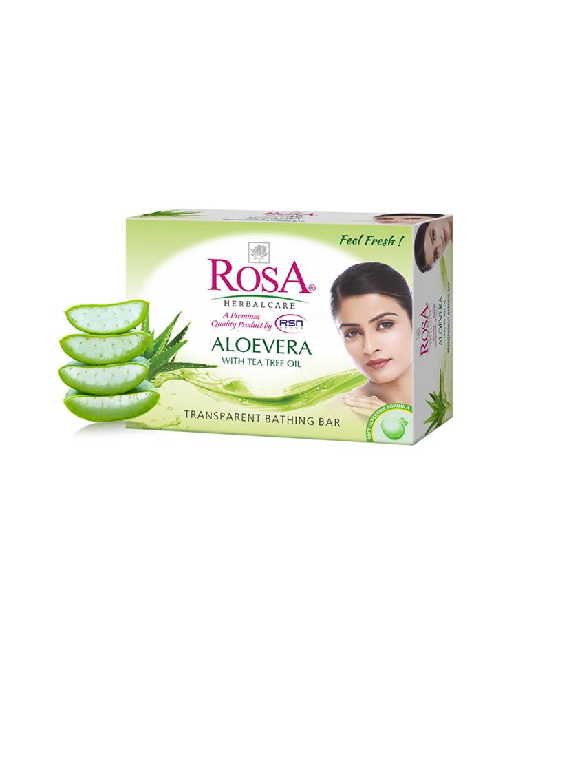 rosa transparent aloevera & neem gel soap i skin conditioners for moisturized skin i bathing bar i pack 4 *100g each - 21716362 - Standard Image - 2