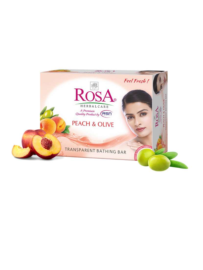 rosa transparent aloevera and peach & olive gel soap i skin conditioners for moisturized skin i bathing bar i pack 6 *100g each - 21716369 -  Standard Image - 2