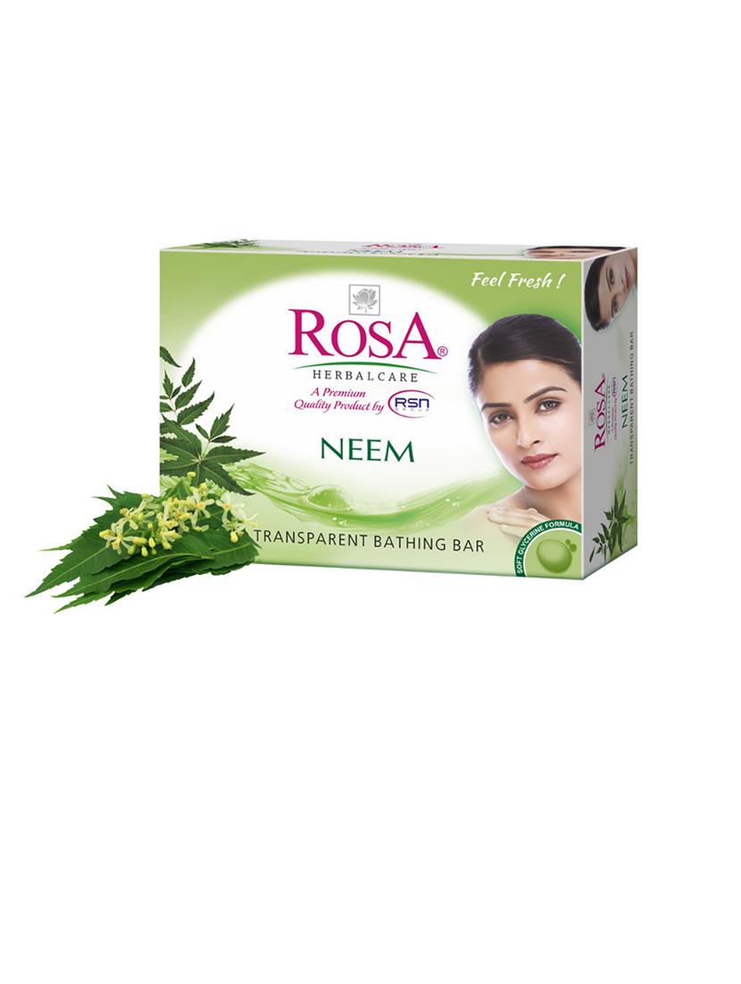 rosa transparent aloevera & neem gel soap i skin conditioners for moisturized skin i glyecrin bathing bar i pack 6 *100g each - 21716371 - Standard Image - 2